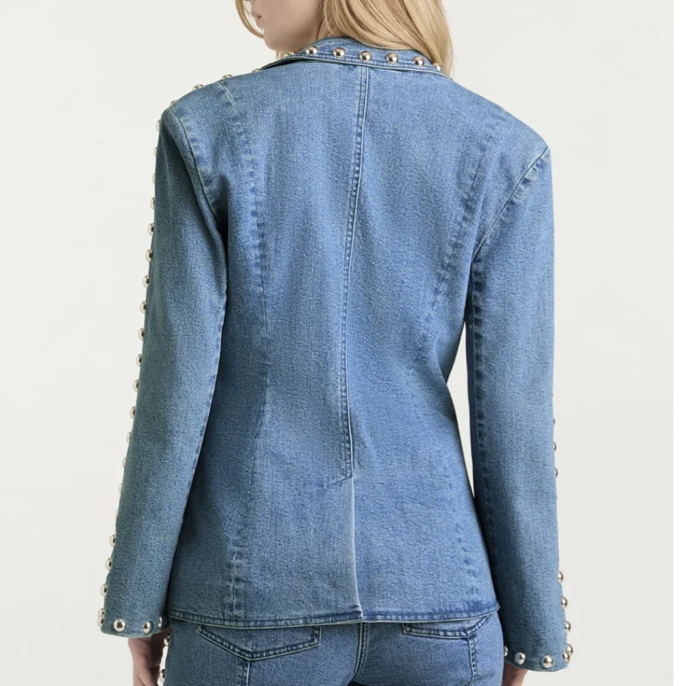 Cinq a sept Milly Studded Denim Jacket - Picture 7 of 10